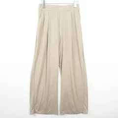 シューラルー SHOO・LA・RUE ワイドパンツ ナイロンパンツ ストレッチ L ベージュ kz14692