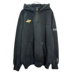 Carhartt カーハート ハーフジップ スウェットパーカー 企業ロゴ ブラック(メンズ 2XL)中古 古着 X6901