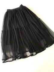 美品■LVEU. 63755047  定価5940円  マイクロプリーツシアーチュール スカート sizeF/黒■◆レディース