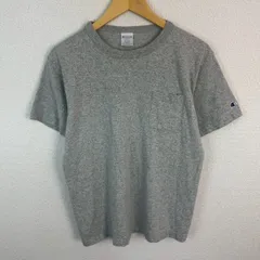 Champion チャンピオン T1011 半袖 Tシャツ ポケットTシャツ ロゴ刺繍 グレー Mサイズ メンズ 古着 ストリート アメカジ