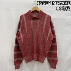 イッセイミヤケ 80年代 ビンテージ 筆タグ ストライプ 襟付き プルオーバー ニット セーター 80s VINTAGE メンズ M ISItems【USED】【古着】【中古】50155234