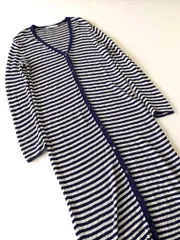 美品■ZARA ザラ   メッシュニット  ロング カーディガン sizeM/白ｘ紺■◇レディース