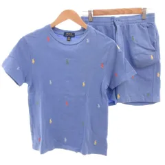 ポロ ラルフローレン POLO RALPH LAUREN セットアップ Tシャツ パンツ 総柄 ポニー刺繍 青 ブルー M 10-12 /FF