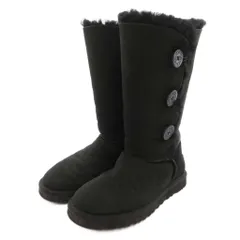 アグ オーストラリア UGG australia ムートンブーツ ロング ボア スエード 24cm 黒 ブラック /FF