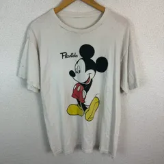 Disney ディズニー 半袖 Tシャツ ミッキー　キャラクタープリント ホワイト メンズ 古着 アメカジ ストリート