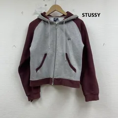 ステューシー 紺タグ ストック ロゴ 刺繍 裏起毛 ジップ アップ パーカー レディース M ISItems【USED】【古着】【中古】50154856