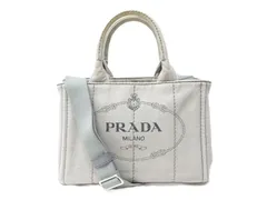 プラダ PRADA カナパ CANAPA デニム 1BG439 ハンドバッグ 2WAY グレー 袋・ギャランティーカード付 白タグ180