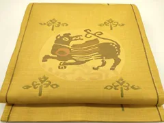 平和屋着物●名門木屋太　今河織物　六通柄袋帯　動物文　正絹　逸品　DABD0869opのサムネイル