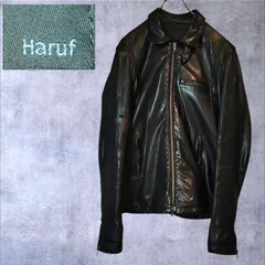 Haruf 製品染め シングルライダース ジャケット 黒 L 175-180cm細身 タイト ロングスリーブ 深水光太 OURS モード アーカイブ 10s Rock Garment Dyed Leather Jacket Sullen  Archiveのサムネイル