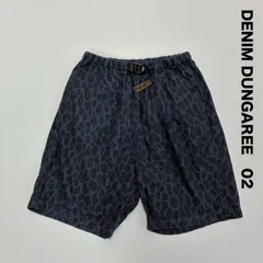DENIM DUNGAREE デニムダンガリー☆レオパードショートパンツ 02 ブルー ブラック
