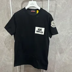 【美品】 MONCLER モンクレールデカワッペン半袖Tシャツ黒xs