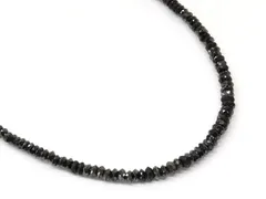 K18 ■ ホワイトゴールド金具 ブラックダイヤ30.50ct 約7.1g アジャスター ネックレス レディース □ 8C●