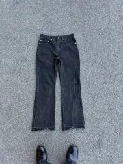 01年 USA ヴィンテージ リーバイス 517 ブーツカット ブラック ブラックデニム