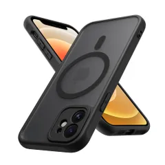 12ミニ 用 アイフォン カバー 耐衝撃 カバー マット感 スマホケース マグネット搭載 iphone 12mini 12mini 黄ばみなし ストラップホール付き iphone12ミニ マグセーフ対応 MagSafe対応 ワイアレス充電対応 マット 半透明 