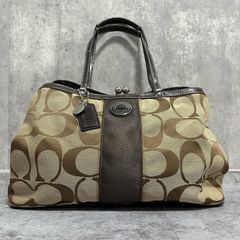 COACH】コーチ シグネチャーがま口ハンドバッグ シグネチャーモチーフ 
