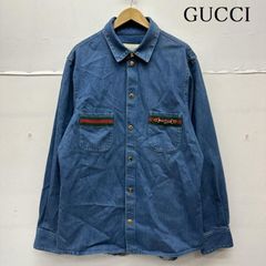 国内正規 GUCCI グッチ オーバーサイズ デニム 長袖 シャツ 717P