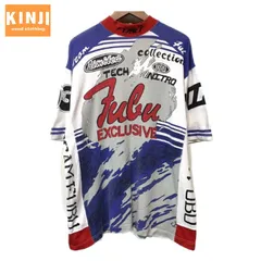 【中古】　FUBU　Tシャツ　半袖　カットソー　トップス　クルーネック　総柄　プリント　HIPHOP　B系　NY　ビッグサイズ　オーバーサイズ　　ストリート　古着　/1930