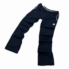 デサント トラックパンツ レディース Lサイズ ブラック セミフレア ブーツカット 美シルエット ジャージパンツ