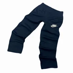 ナイキ トラックパンツ メンズ Sサイズ ネイビー サイドライン ホワイト 尻に擦れ有り ジャージパンツ スポーツウェア