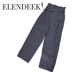 【美品】ELENDEEK エレンディーク ウエストベルト付きパンツ カジュアルパンツ ブルー コットン100％ サイズ01 Sサイズ レディースのサムネイル