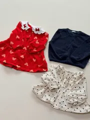 ベビー服 セット (mickey mouse/ドット/無地)