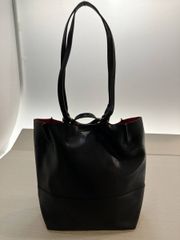 美品 日本製 ショルダーバッグ トートバッグ レザー 黒赤 ヴィットリオ 