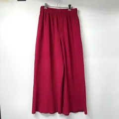 【中古】HOMME PLISSE ISSEY MIYAKE プリーツワイドパンツ レッド サイズ2 HP21JF128 オムプリッセイッセイミヤケ[17]のサムネイル