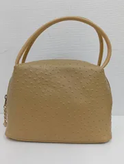 【中古品】 JEAN-LOUIS SCHERRERジャンルイシェレル オーストリッチ型押し ハンドバッグ ベージュ 手提げ バッグかばん 現状品のサムネイル