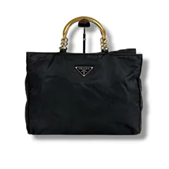 プラダ　PRADA メタルハンドル　トートバッグ　トライアングルロゴ　テスートナイロン　ブラック　NERO