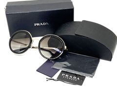 ☆PRADA☆ サングラス ブラウン シルバー ラウンド型 ダブルブリッジ 