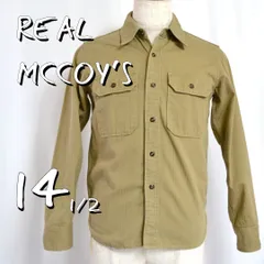 【極美品】THE REAL McCOY'S ザ・リアルマッコイズ 日本製 コットン製 ミリタリー カーキシャツ U.S. ARMY M-38 KHAKI SHIRT  14 1/2(S) カーキ 【古着】【中古】【送料無料】のサムネイル