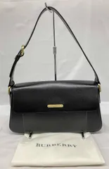 BURBERRY バーバリー　ハンドバッグ ワンショルダー　サフィアーノ　裏地ノバチェック　ブラック 