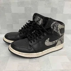 Nike ナイキ スニーカー Nike WMNS Air Jordan 1 Retro High Premium 'Snakeskin' AH7389-014 23.5cm ブラックレザー グレーパイソン柄
