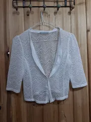 アルドバシーニ 白 レース ショート カーディガン (90)