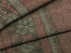 平和屋着物●結城紬　100亀甲　花唐草間道　正絹　逸品　AABH0521fy