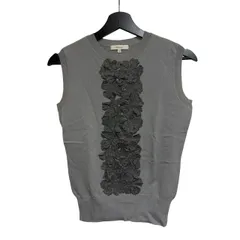  エポカ EPOCA レディース ノースリーブニット ニットベスト モチーフ キュプラ混 40 グレー M5N43-865-07【ZK102】