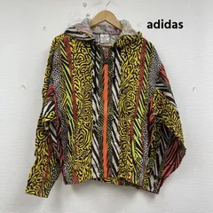 アディダス 80s 90s デサント期 レーヨン フルジップ パーカー ジャケット 総柄 メンズ L ISItems【USED】【古着】【中古】50155755