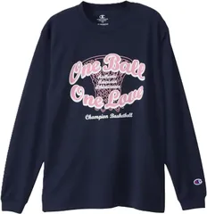 チャンピオン(Champion) グラフィックロゴプリント ロングスリーブTシャツ バスケットボール ネイビー(370) CKCB417