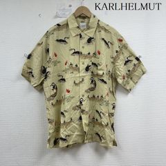 カールヘルム ニワトリ柄アロハシャツ レーヨン オーバーサイズ ピンク