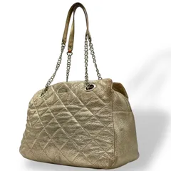 ケイトスペード Kate Spade チェーンショルダーバッグ ハンドバッグ ロングハンドル メタリックゴールド キルティング レザー 上品 トートバッグ S81