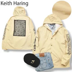 シップス SHIPS x キースヘリング Keith Haring ラディアントベイビー アート ワーク プリント コーチ ジャケット パーカー ジャンパー L ベージュ セレクト メンズのサムネイル