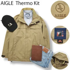 エーグル AIGLE サーモキット Thermo Kit マウンテン パーカー ナイロン ジャケット ジップアップ ジャンパー M ベージュ x ブラウン アウトドア カジュアル メンズのサムネイル