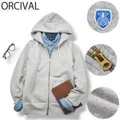 日本製 オーシバル ORCIVAL ジップ パーカー フーディー スウェット ラグランスリーブ フレンチテリー パイル ユニバーサル UNIVERSAL ZIP 18 グレー レディース ♪