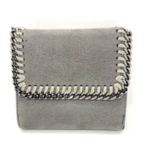 中古 Stella McCartney ステラマッカートニー ファラベラ スエード グレー コンパクトウォレット 二つ折り財布 革財布 レディース 29854