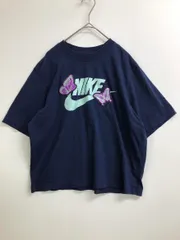 NIKE ナイキ FD2526-410 プリント ロゴ 蝶 Tシャツ sizeL/紺 ■◆ レディース