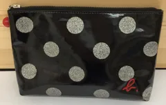 【中古・現状品】アニエスベー　水玉黒ポーチ　K-487