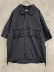 ZARA ザラ 8281/340/800 テクニカル シャツ sizeS/黒 ■◆ メンズ