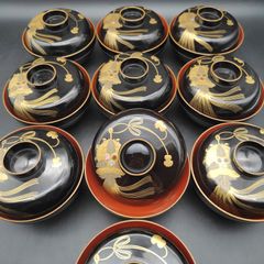 漆器 椀セット 金箔ぶどうデザイン - メルカリ