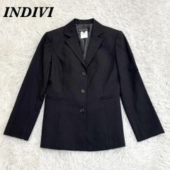 極美品 INDIVI テーラードジャケット ブラック40 ストライプ - メルカリ