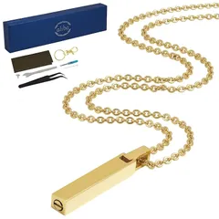 【新品】 [aliba] 【雑誌掲載】 遺骨 ペンダント キーホルダー ネックレス ステンレス 金属アレルギー対応 遺骨ペンダント 手元供養 防水 納骨セット付 2WAY 長さ調整 男女兼用 1